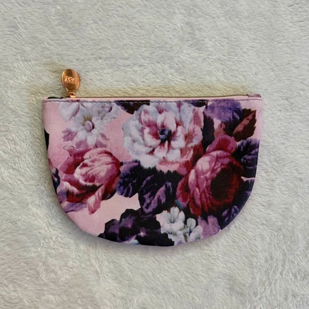peony print mini makeup cosmetics bag